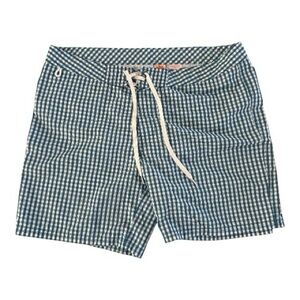 Sundek Men's Blue Gingham Swim Trunks